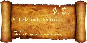 Villányi Dorina névjegykártya